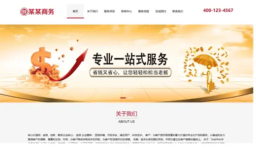 税务代办服务公司官网模板的页面效果